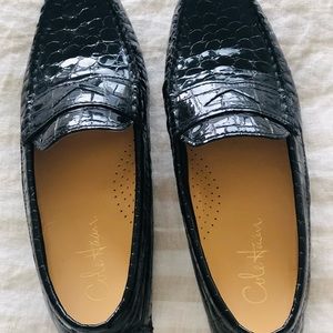 Cole Haan black patent leather driving loafers